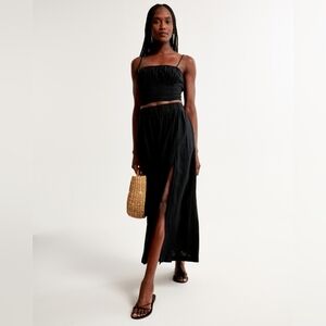 Abercrombie linen high slit skirt